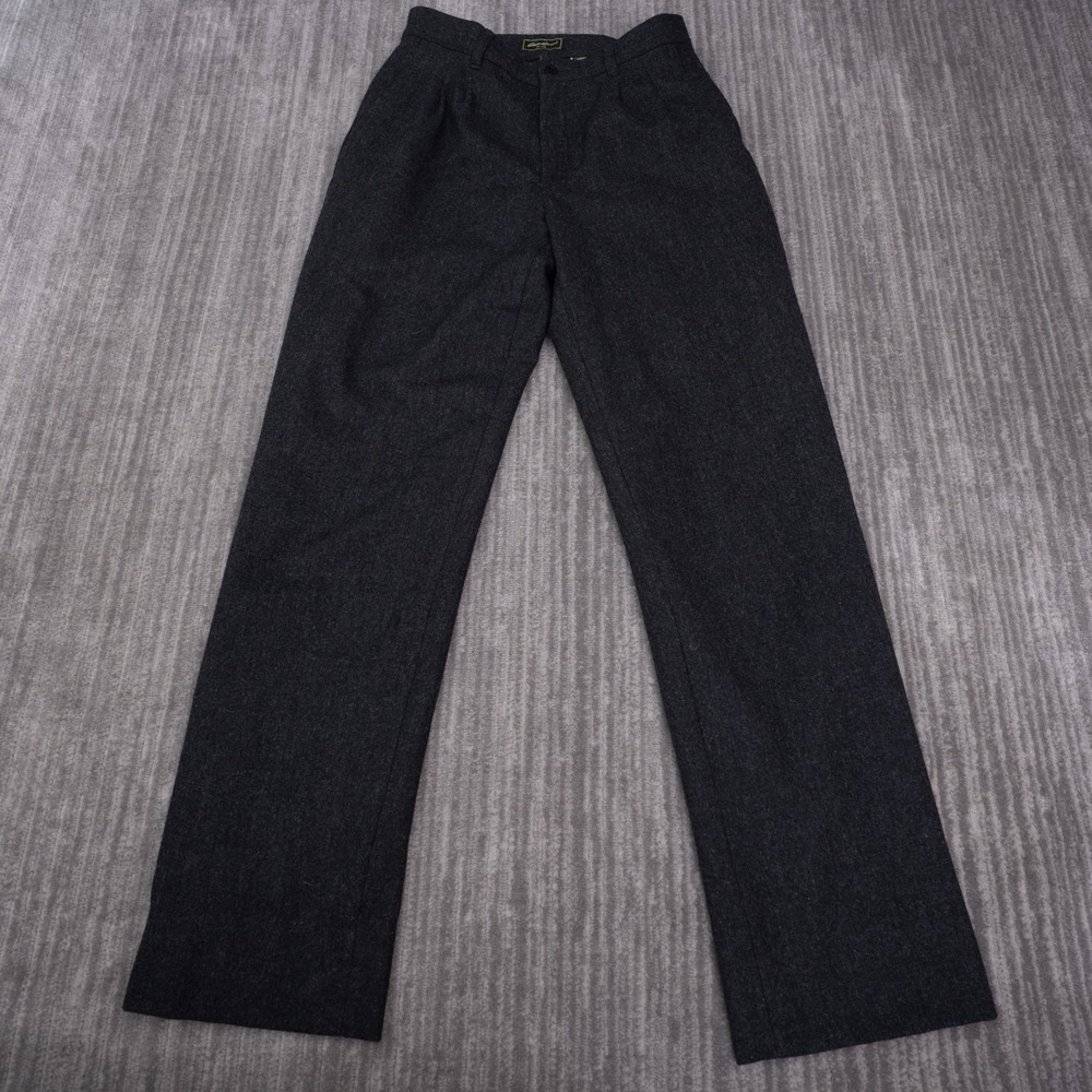 Eddie Bauer Trousers Womens 8 Gray Excellent Wool Blend Pleated High Rise Pants